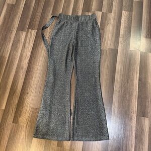 Love Fire silver metallic wide leg pants. Perfect for clubbing party rave  M
